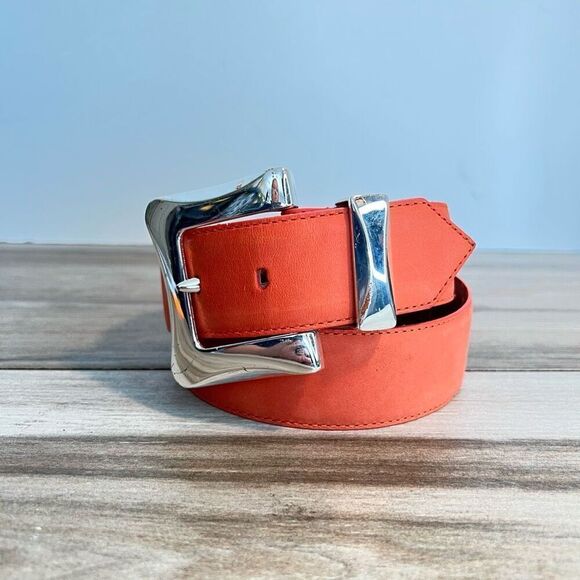 Ellen Tracy leather belt womens small orange classiccore retrocore normcore - Picture 1 of 10